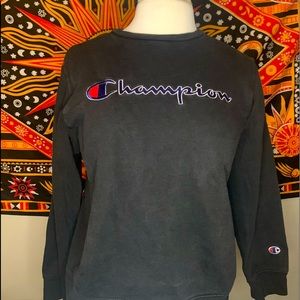Black Champion Logo Sweatshirt
